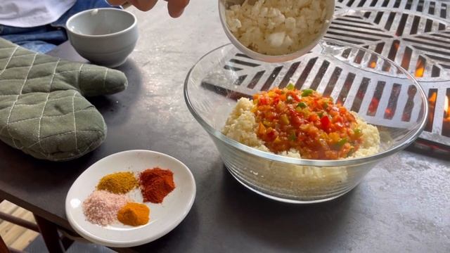 В гостях у Цого, фаршированный перец кускусом приготовленный на гриле. смотреть онлайн