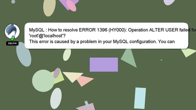 MySQL : How to resolve ERROR 1396 (HY000): Operation ALTER USER failed for 'root'@'localhost'? смотреть онлайн