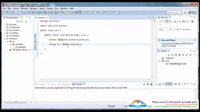 9 How to take input from user - Mayura Virtual Academy смотреть онлайн