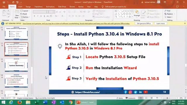 Lecture 2 | Install Python in Windows | English | 19-06-2022 | Ilm O Irfan Institute смотреть онлайн