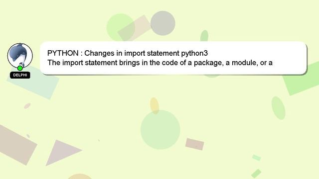 PYTHON : Changes in import statement python3 смотреть онлайн