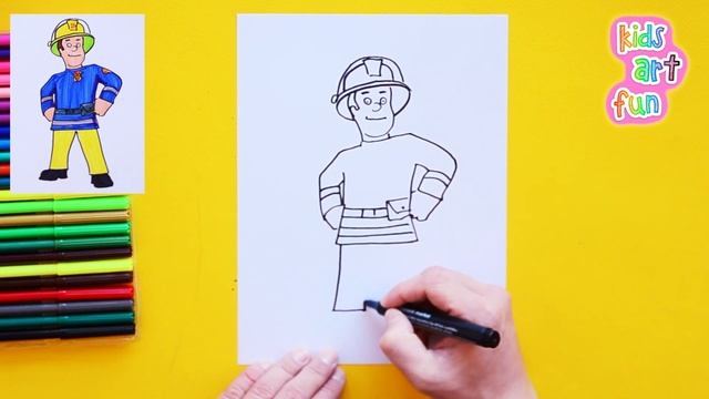 How to draw Fireman Sam Character смотреть онлайн