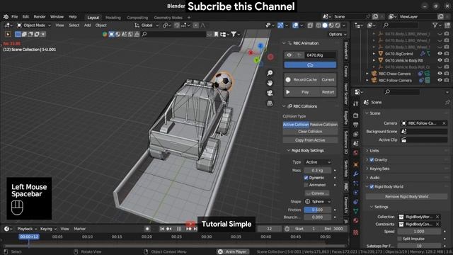 Tutorial Blender Car Rigging Animation Blender 3.6.2 with RBC Add-on Car Rigging смотреть онлайн