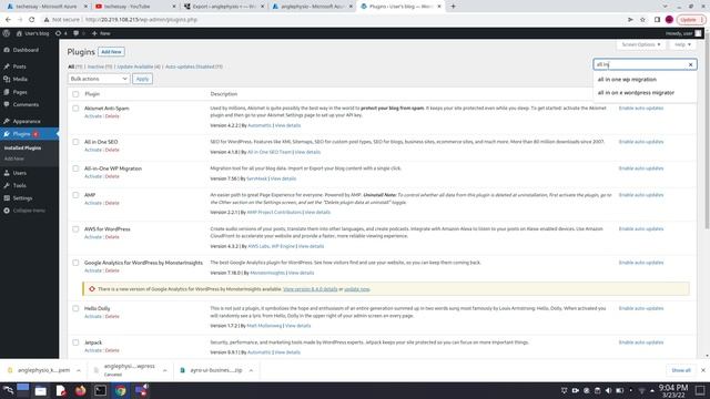 how to migrate any wordpress website to azure cloud by using AllinOne WP migration Plugin смотреть онлайн
