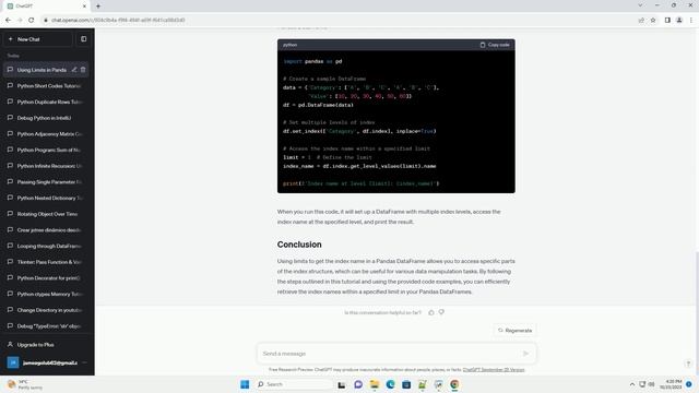Using Limits to get index name pandas data frame python смотреть онлайн