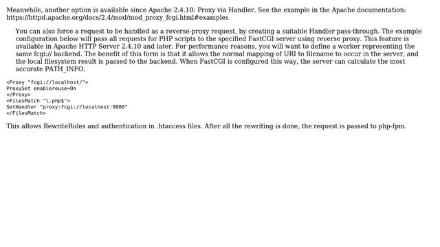 DevOps & SysAdmins: apache 2.4, mod_proxy_fcgi not honouring .htaccess, work around needed смотреть онлайн