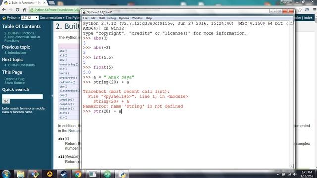 PYTHON 2.7 Tutorial Bahasa Indonesia - [5] Fungsi Dasar смотреть онлайн