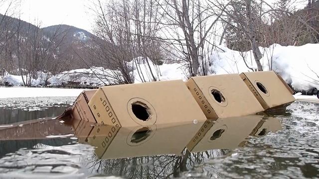 Top-heavy cardboard Cruise Ship capsizes and sinks смотреть онлайн