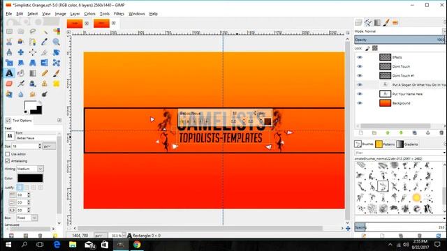 FREE Youtube Banner Template Gimp/Photoshop : Simplistic Orange смотреть онлайн