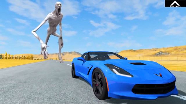 Epic Escape From The Shy Guy | Cars VS Giant Bulge With SCP | BeamNG Drive смотреть онлайн