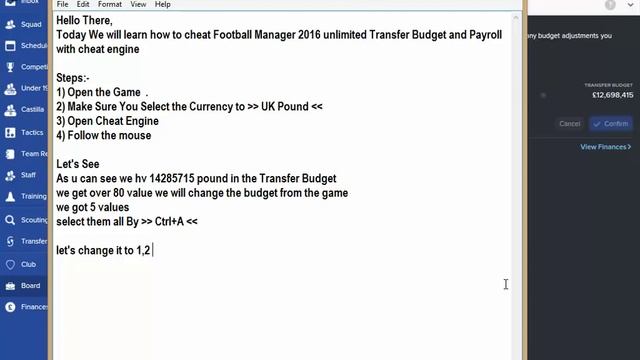Football Manager 2016 unlimited Transfer Budget and Payroll With Cheat Engine смотреть онлайн
