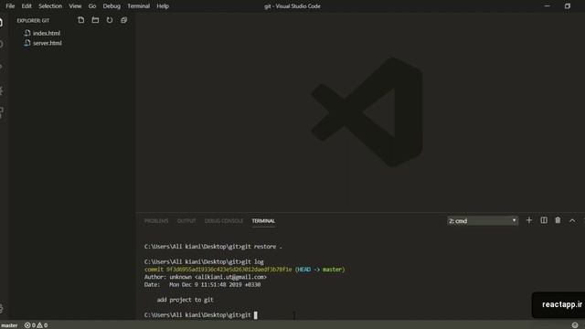Reset قسمت هشتم آشنایی با دستور - GitHub و Git آموزش