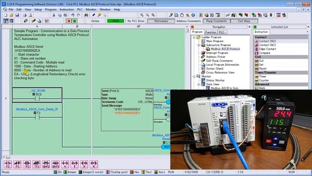 Click PLC Modbus ASCII Protocol смотреть онлайн