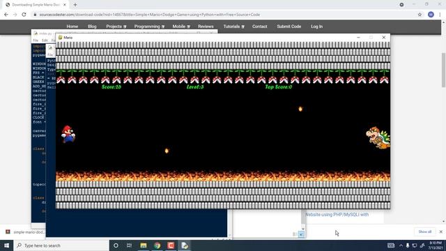 Simple Mario Dodge Game using Python смотреть онлайн