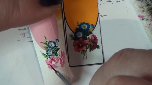 Роспись ногтей!/Рисуем букет цветов на ногтях/цветы на ногтях/дизайн ногтей/Nail art painting смотреть онлайн