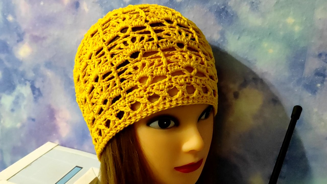 Летняя шапочка крючком. Подробное видео для начинающих. смотреть онлайн