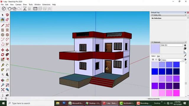 Sketchup 3d House Mode l Sketchup 2020 Building | VRAY RENDERING | 3d tutorial | Modern House Desig смотреть онлайн