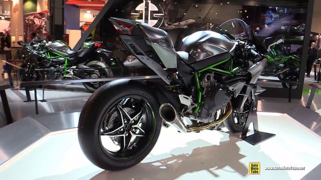 2018 Kawasaki Ninja H2 R - Walkaround - 2017 EICMA Milan Motorcycle Exhibition смотреть онлайн