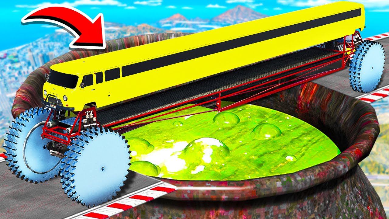 ПРОЕХАЛ КОТЁЛ С ЗЕЛЁНЫМ ЗЕЛЬЕМ НА САМОМ ДЛИННОМ ЛИМУЗИНЕ УАЗ БУХАНКА НА ПИЛАХ ГТА 5 МОДЫ МУРКА смотреть онлайн