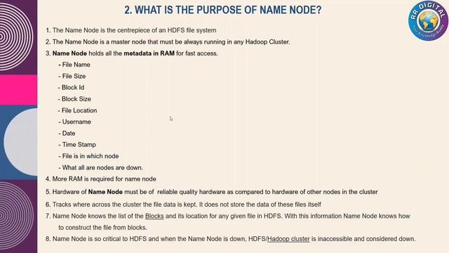 Meta Data In Name Node | Use of Name Node | Hadoop Interview questions and Answers | RR Digital смотреть онлайн