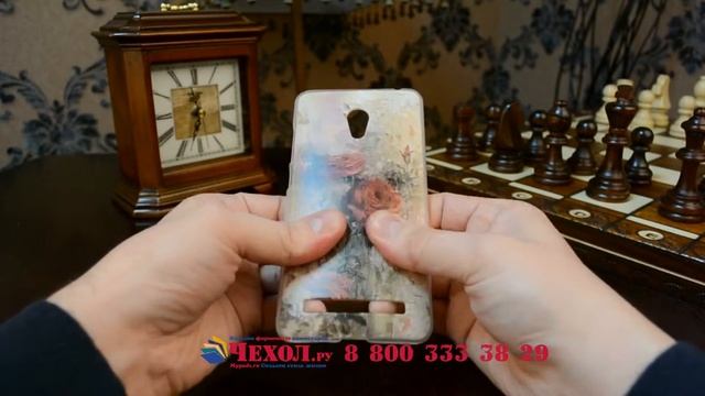 Панель-накладка с безумно красивым расписным рисунком красных роз для Asus Zenfone 5 A502CG смотреть онлайн