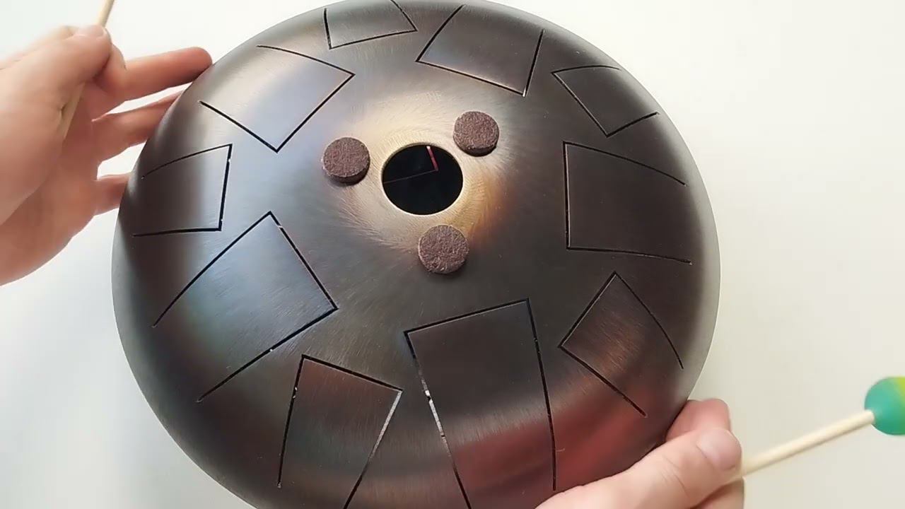 Двусторонний глюкофон PENTAPHONE 30 см, 11+10 лепестков Celtic Minor/ Lydian, художественный обжиг 2