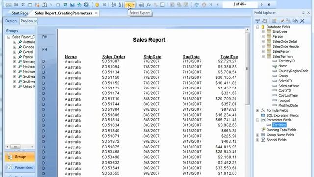 Creating Parameters in Crystal Reports (filtering) смотреть онлайн