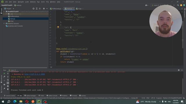 Создание REST API на FLASK. Методы GET, POST. Postman смотреть онлайн
