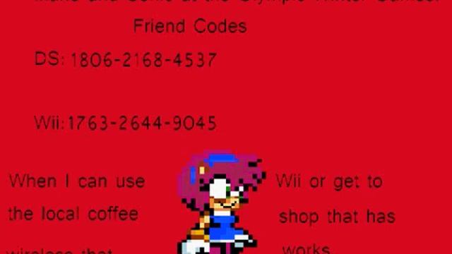 Mario and Sonic at the Olympic Winter Games Friend Codes смотреть онлайн