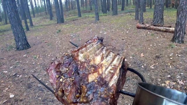 Готовим на вилах ! Свиные рёбра в Медово-соевым соусе. РЕЦЕПТ Как Вкусно Приготовить Ребрышки. смотреть онлайн