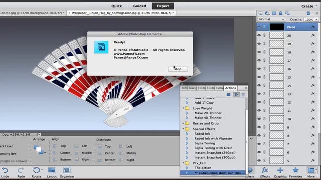 Learn Photoshop Elements 11 - Create 3D floating pictures and Fans using Actions смотреть онлайн