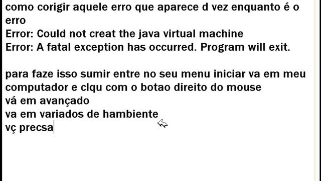 como corrigir erro Java Virtual Machine-tutorial смотреть онлайн
