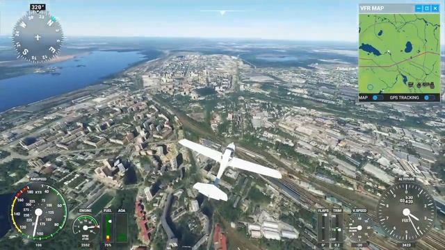 MS Flight Simulator - Обзорный полет над Екатеринбургом / Flight over Yekaterinburg (Russia) смотреть онлайн