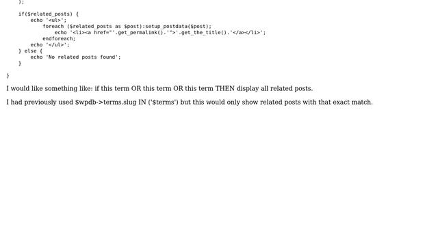 Wordpress: Help with Related Posts Function смотреть онлайн