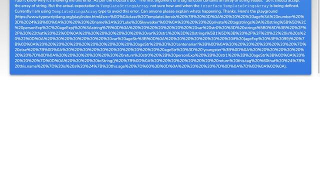TypeScript: Tagged Template Literals shows Error смотреть онлайн