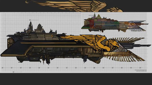 Building Warhammer Voidship In Minecraft Based On A Single Picture! | Voidship Invictus Vaseva