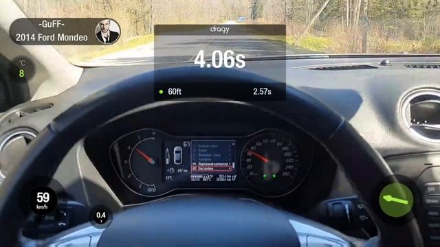 0-100 km/h Ford Mondeo 2.0 tdci смотреть онлайн