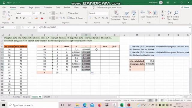 #3 Uji Normalitas Kolmogorov Smirnov dengan Excel - Statistika Pendidikan смотреть онлайн