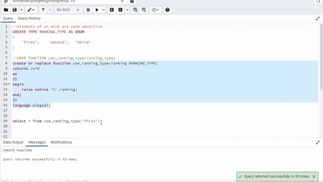 PostgreSql Enum: A Beginner's guide to Implement and Use ENUMS in a function. смотреть онлайн
