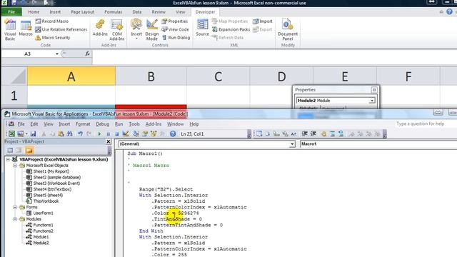 Excel VBA ActiveX Series #2 Checkbox, Changing cell value on click, and background color! смотреть онлайн