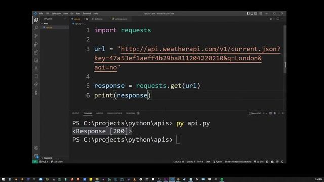 How To Make API Call In Python (VSCode) смотреть онлайн