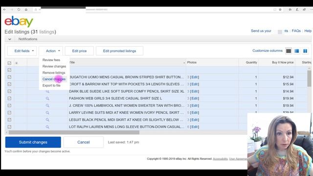 Как поменять листинг в ebay? смотреть онлайн