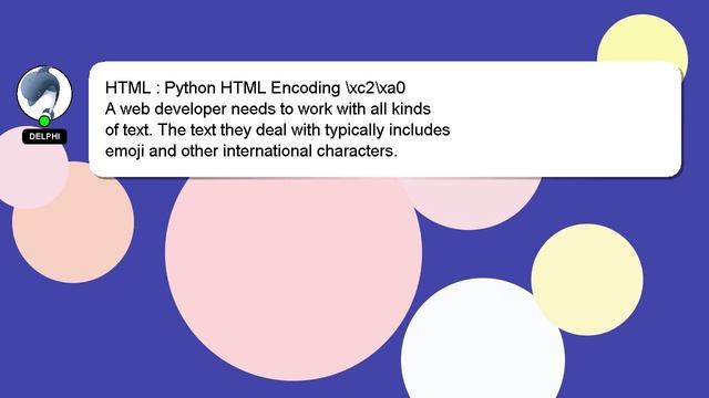HTML : Python HTML Encoding \xc2\xa0 смотреть онлайн