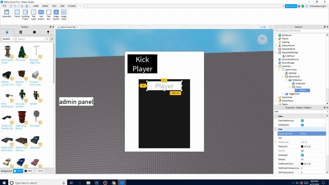 (Roblox Studio) How to make an Admin Panel Part 2 - Kick Function смотреть онлайн