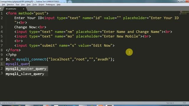 update data using php mysqli | php mysqli tutorial | avadh tutor смотреть онлайн