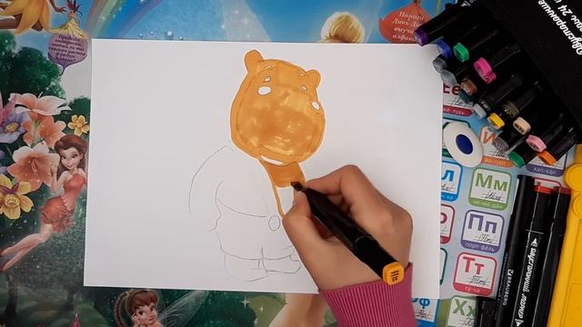 Рисуем бегемота Тиму смотреть онлайн