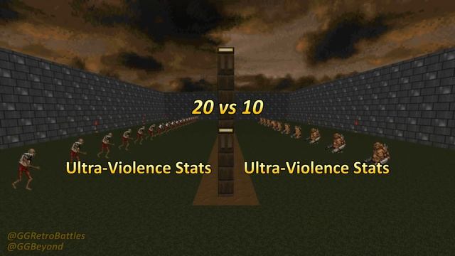 20 Revenants vs 20 Mancubi - Monster Infighting - Doom II Retro Battles смотреть онлайн