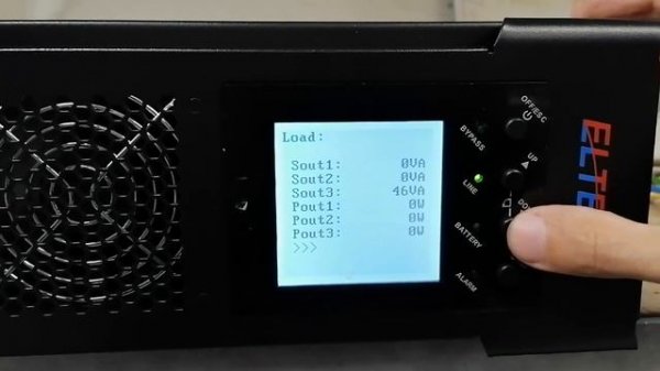 UPS Menu ELTENA Monolith RTM 100000 33, aka Voltronic Power Arena Modular Online UPS