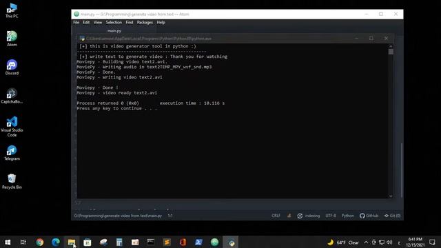 generate video from text in python смотреть онлайн