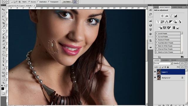 Quick and nice skin retouching in photoshop CS4 (no blur) смотреть онлайн